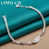 925 Sterling Silver Fish Chain Bracelet For Women Wedding Engagement Party Fashion Jewelry