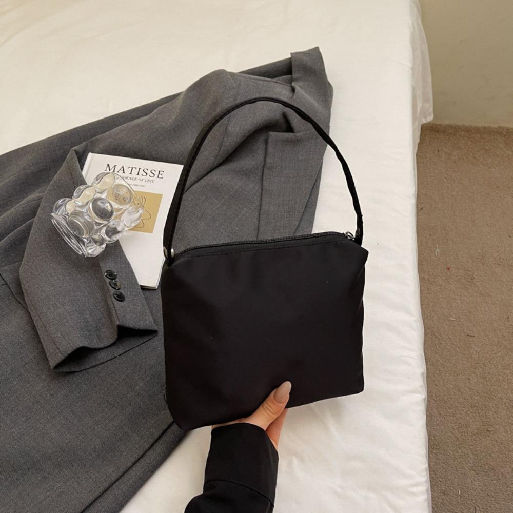 

Blingbling Small Square Bag Zipper Cloth Shoulder Bag Retro Rhinestone Handbag Daily Style 4