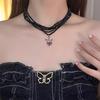Love Heart Rivet Punk Choker Necklace - Y2K Subculture Clavicle Chain