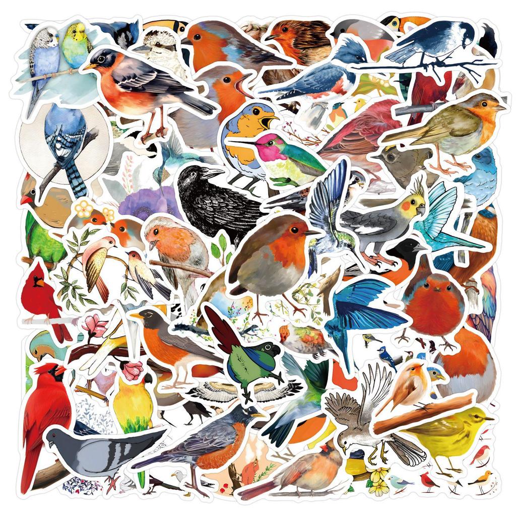 110 Colorful Bird Graffiti Stickers for Suitcases, Notebooks, Skateboards, and Water Cups