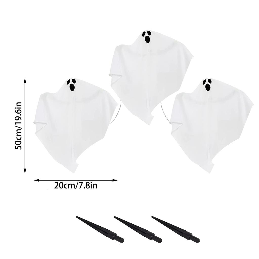Halloweenské rozsvícené značky na cestu duchů Sada 3 dekorací na dvůr Halloweenských duchů