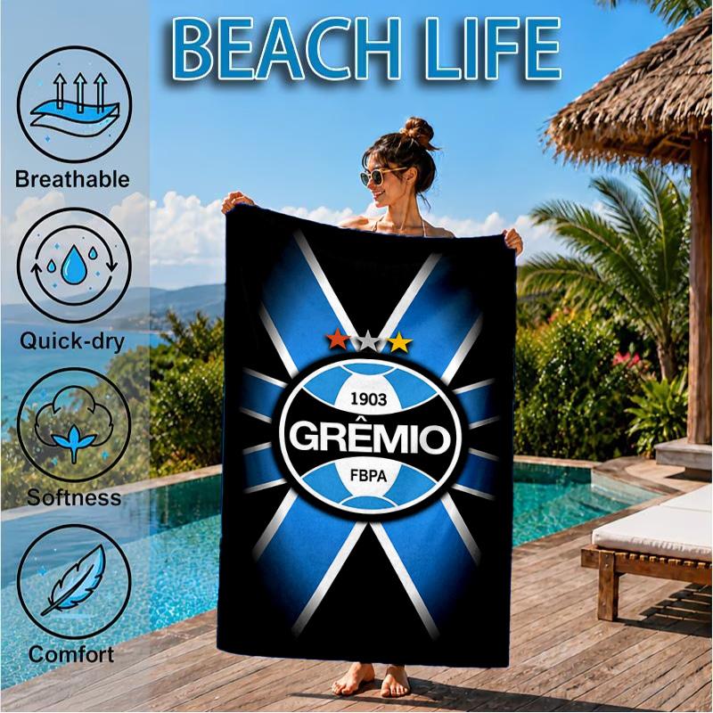 Gre-mio Football Badge Printed Microfiber Beach Towel, Soft And Absorbent, Quick-Dry, Ideal for Summer Travel, Beach Essential, Swimming Pool