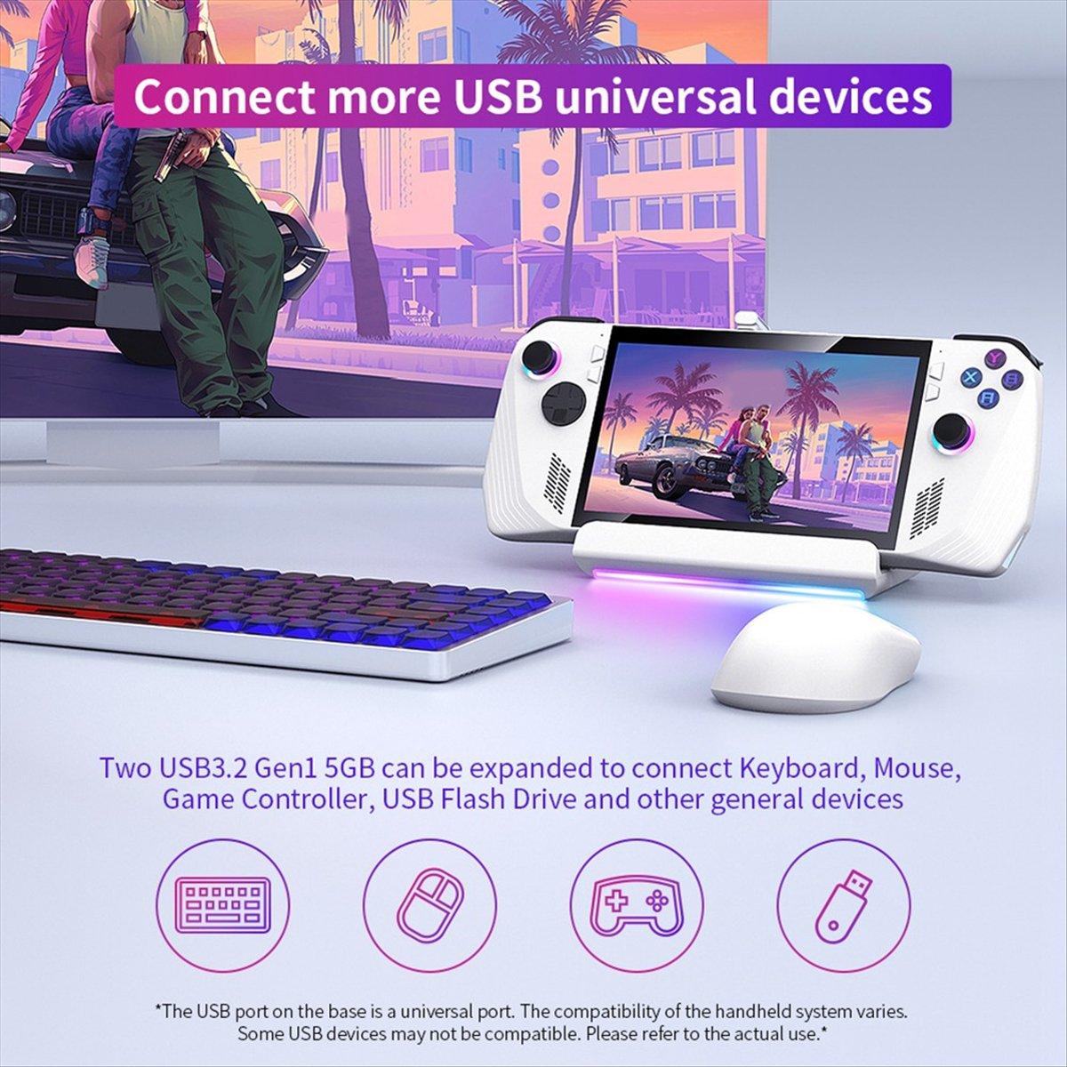 

Docking Station for Ally Hub RGB Stand with 4K@60Hz TV/ 1Gb Ethernet/ USB3.0/ PD 3.0 Fast Charging China Mainland