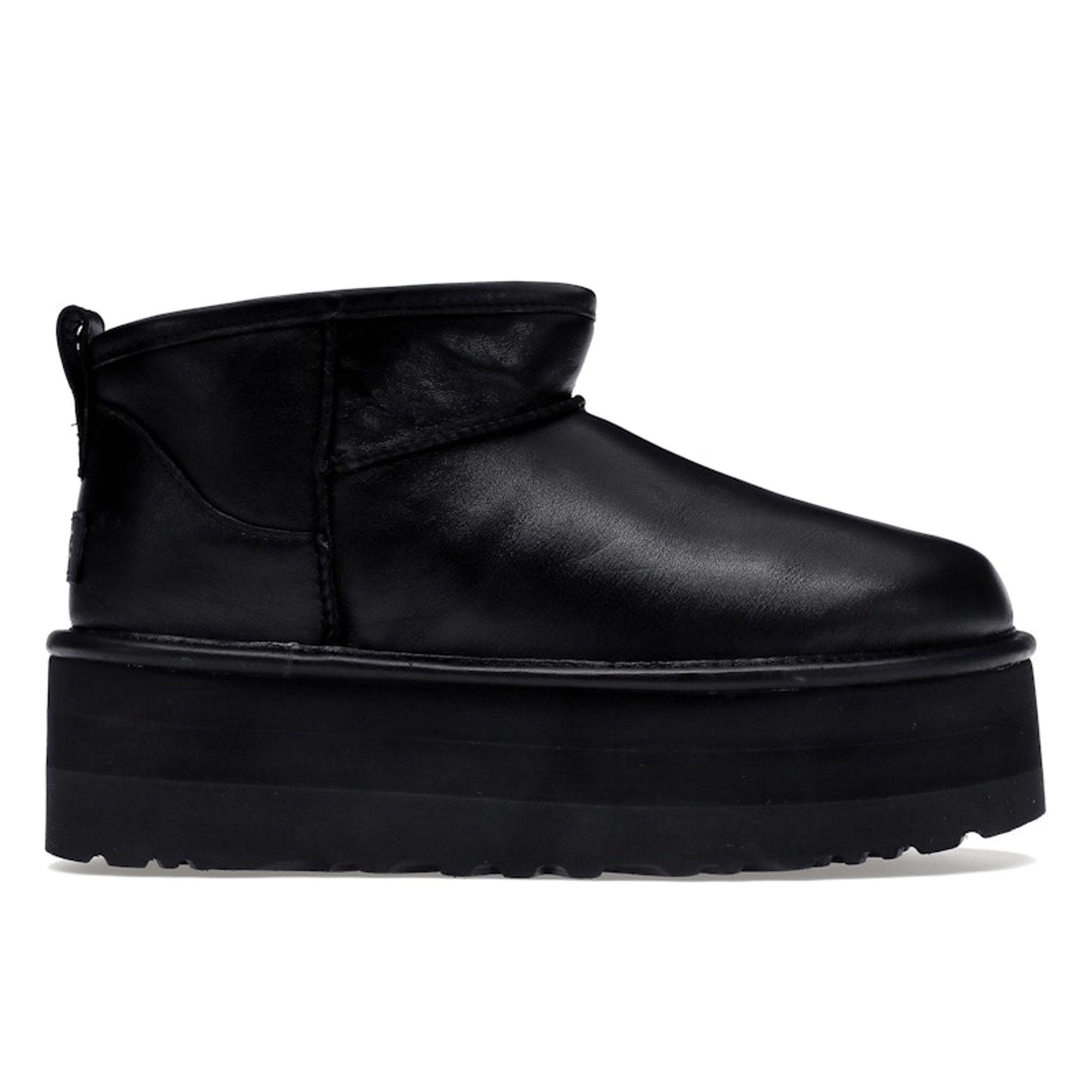 

UGG Classic Ultra Mini Platform Boot Black Leather (Womens) Women Sneakers 1141510-BLLE 39