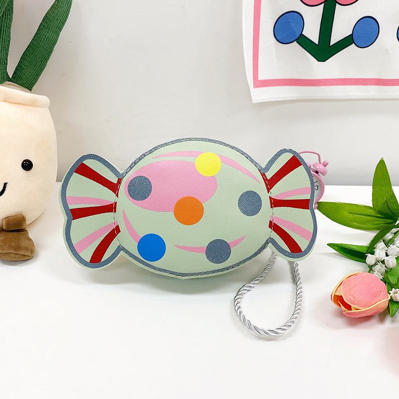 Modern Colorful Candy Pattern Bag For Young Girls Cute Lightweight Purse Pu