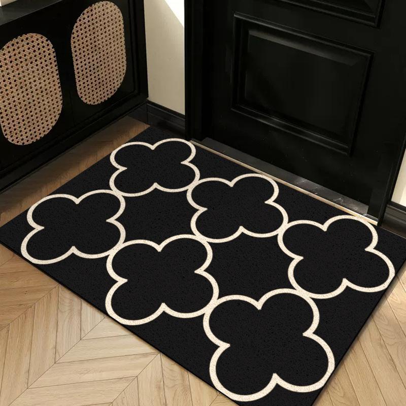 Entry Door Floor Mat Light Luxury Geometric Porch Scraping Mud Rubbing Soil Easy To Take Care Of Foot Pad Door Wear-Resistant Non-Slip Silk Ring Floor