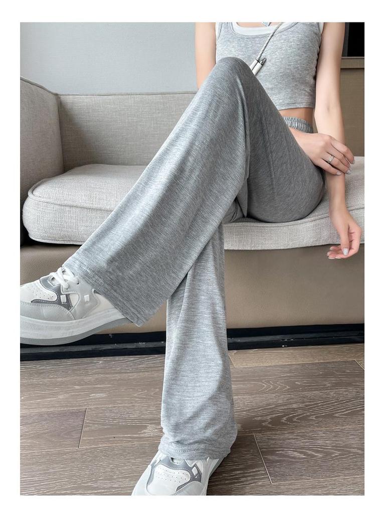 Women's Summer High-Waisted Wide-Leg Slimming Pants - Plus Size, Sun Protection, Loose Fit, Casual Style