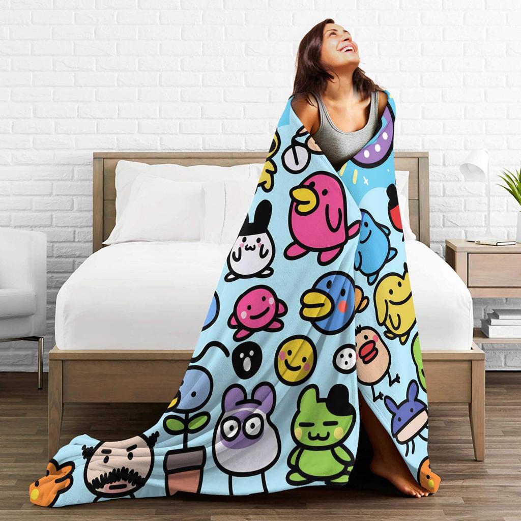 Tamagotchis Mametchi   Plush Blanket Girls Boys  Flannel Throw Blanket For Bedroom Soft Warm  Quality Bedspread Gift