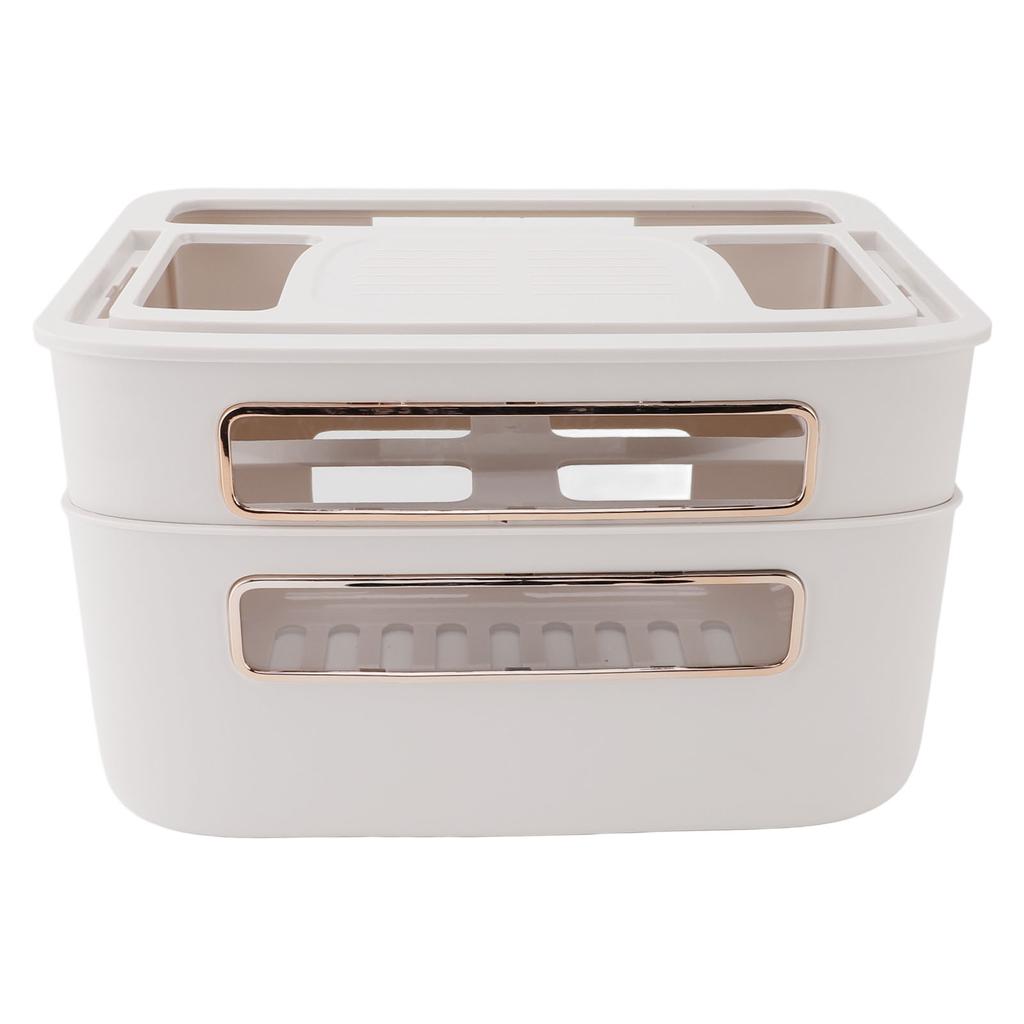 Router Storage Box 2 Layer Dust Proof Multifunctional with Lid Cable Management Router Box for