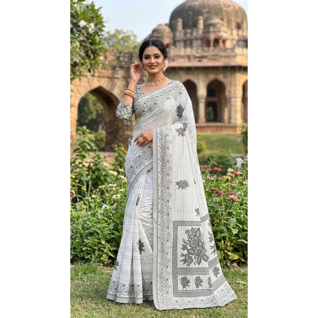Neuer Launch Schöner Bagru-bedruckter Sari mit Bluse