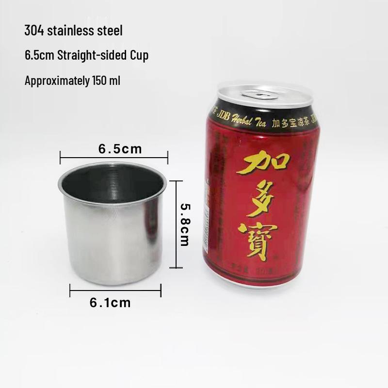 304 Stainless Steel Drop-proof Straight Cylinder Water Cup Without Handle.