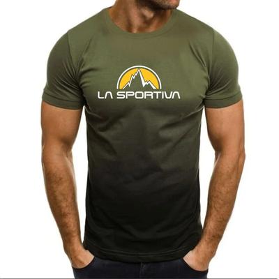 La Sportiva-Camiseta con estampado de letras para hombre, camiseta cómoda y transpirable con cuello redondo,camisetas deportivas