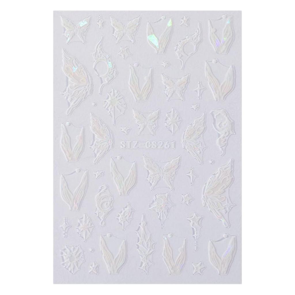 New Aurora Thin Tough Manicure Sticker New Shell Light Mermaid Tail Butterfly Agile with Adhesive Nail Sticker