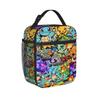 Squirtle Chaotic Mix Anime Lunch Bag For Women  Print Travel Lunch Box Funny Portable Oxford Cooler Bag