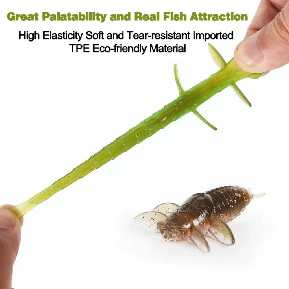 6Pcs Realistic Bionic Worm Lure Anti-hook snag Floating Bait Premium Soft Fishing Lure  Bass