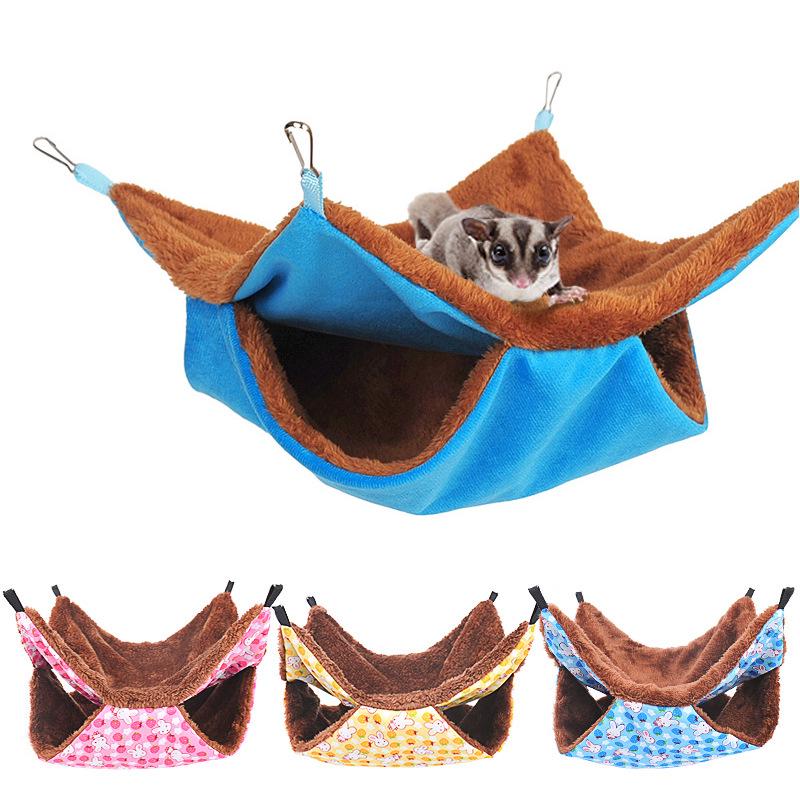 Double Layer Plush Hammock for Small Pets: Hamsters, Squirrels & Sugar Gliders