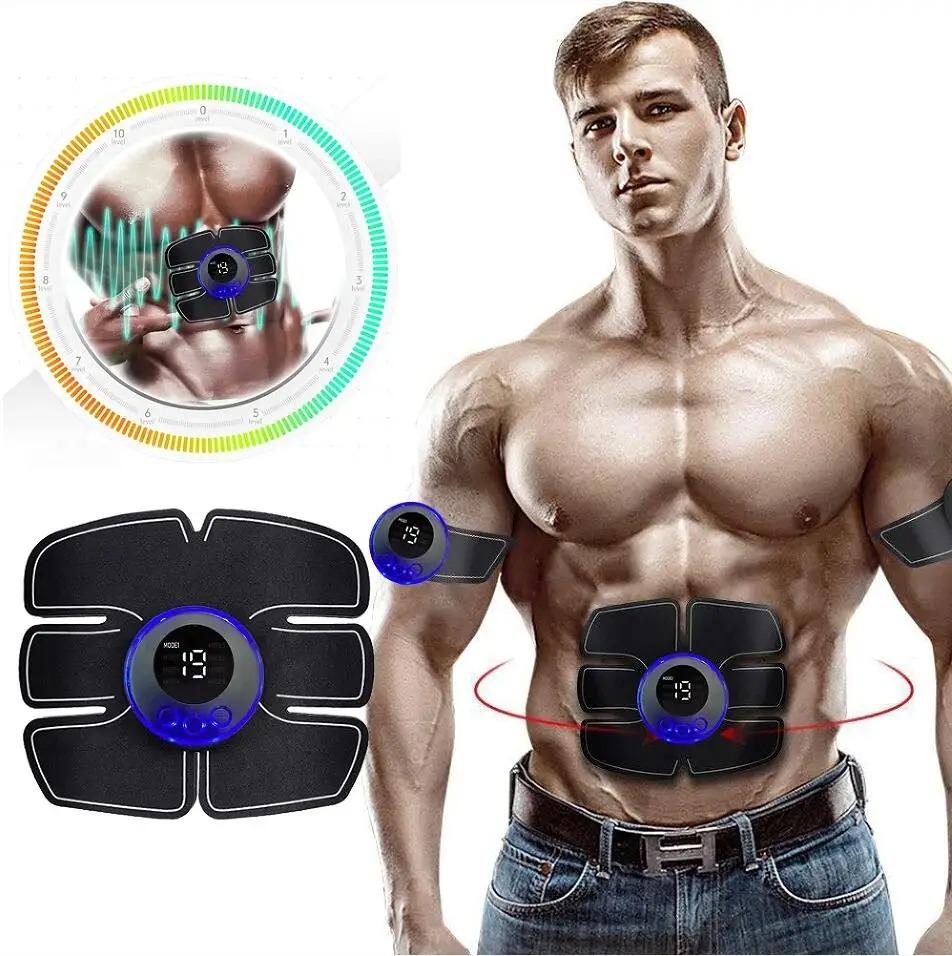 Abdominal Muscle Massager EMS Fitness ABS Arm Training Patches Muscle Exercise Instrument Body Slimming Machine USB Charging Home Men Women