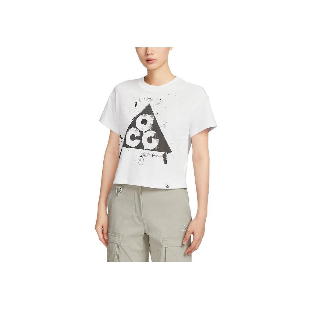 Nike ACG Dri-FIT ADV Logo Print Quick-Dry Straight-Cut Short Sleeve T-Shirt Women Tops Summit-White FN1901-121