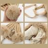 Beret with Cat Ears, Hats New Thickened Plush Warm Hat Ear Protection Windproof Artist Hats Women's Hats