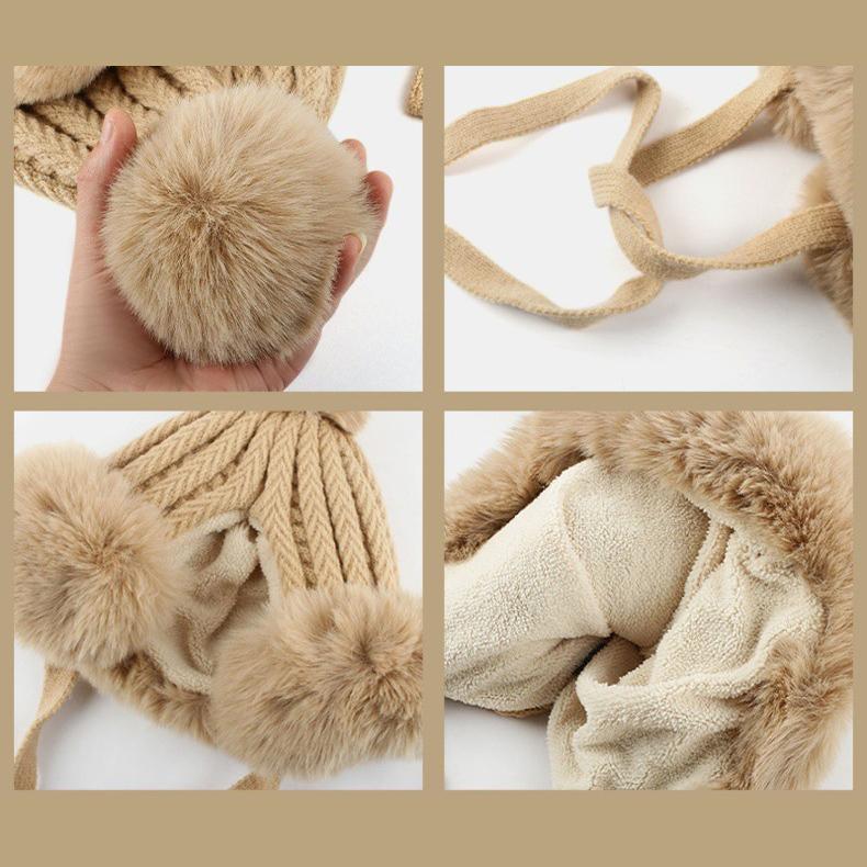 Beret with Cat Ears, Hats New Thickened Plush Warm Hat Ear Protection Windproof Artist Hats Women's Hats