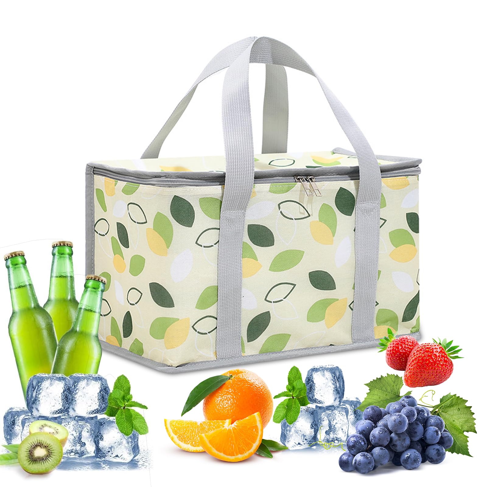 

Nricrlus Picnic Bag, Picnic Basket, Insulated Shopping Basket, BBQ Condiment Case, Lunch Box, Bento Bag, Small Item Storage, Large Capacity, Stylish,