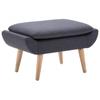 Day and Night - Day and Night Upholstered Fabric Footstool 73x43x42 Cm Dark Gray