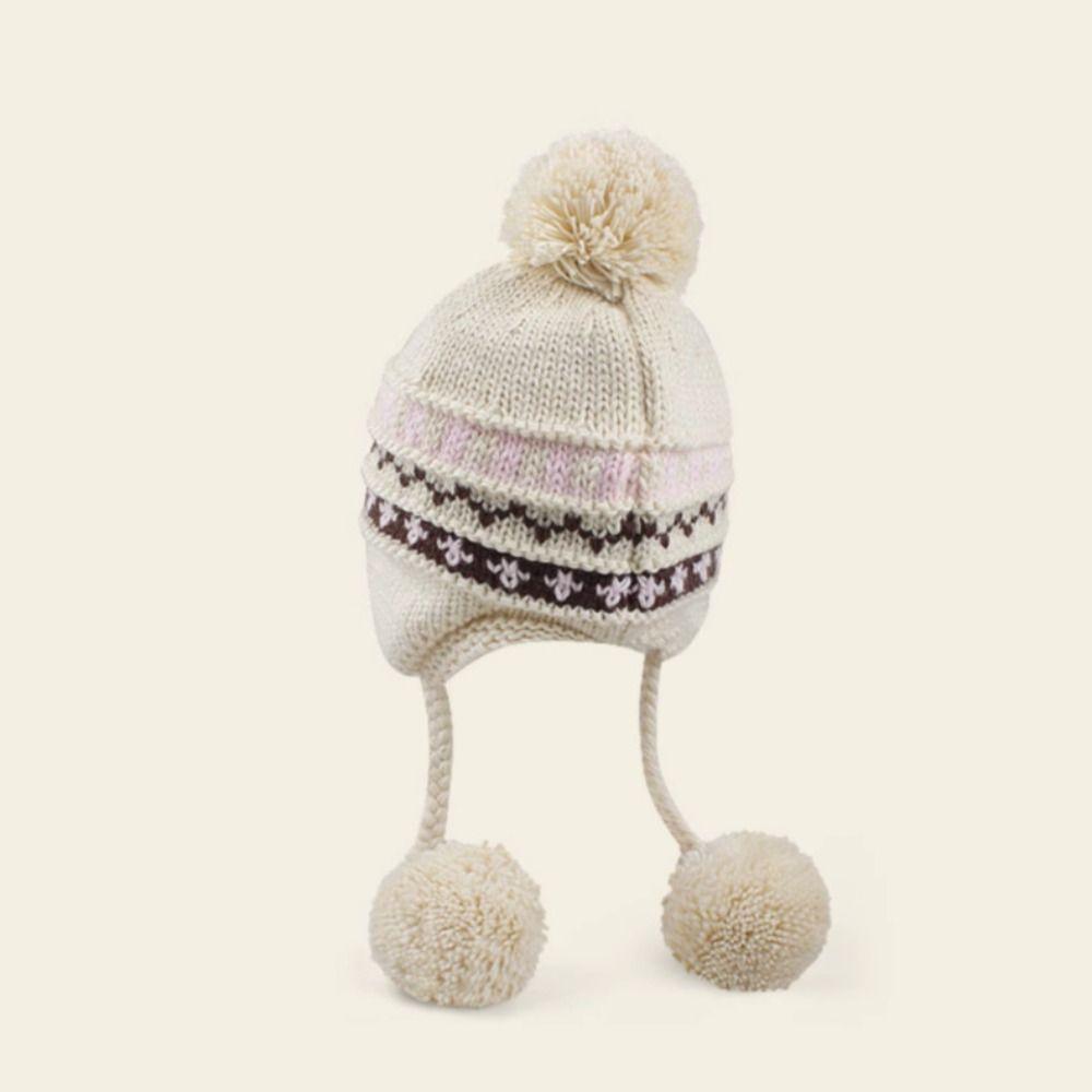 Warm Jacquard Knitted Hat Printed Ear Protection Hat Fashion Printing Knit Cap  Autumn