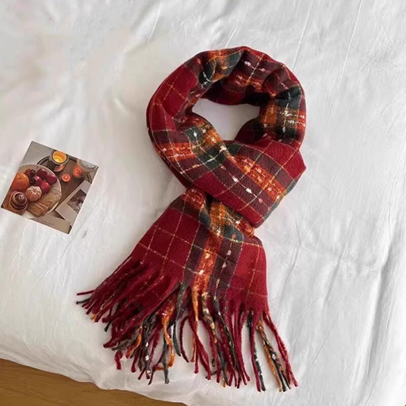 Nanjiren Women's Plaid Thickened Winter Scarf & Shawl