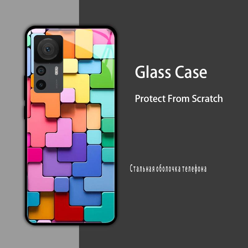 Cover in Vetro Temperato per Xiaomi 12T 12S 12X Custodia Rigida Posteriore per Telefono per Xiaomi 11T 10T 12T Pro 11 12 Lite Gusci Protettivi