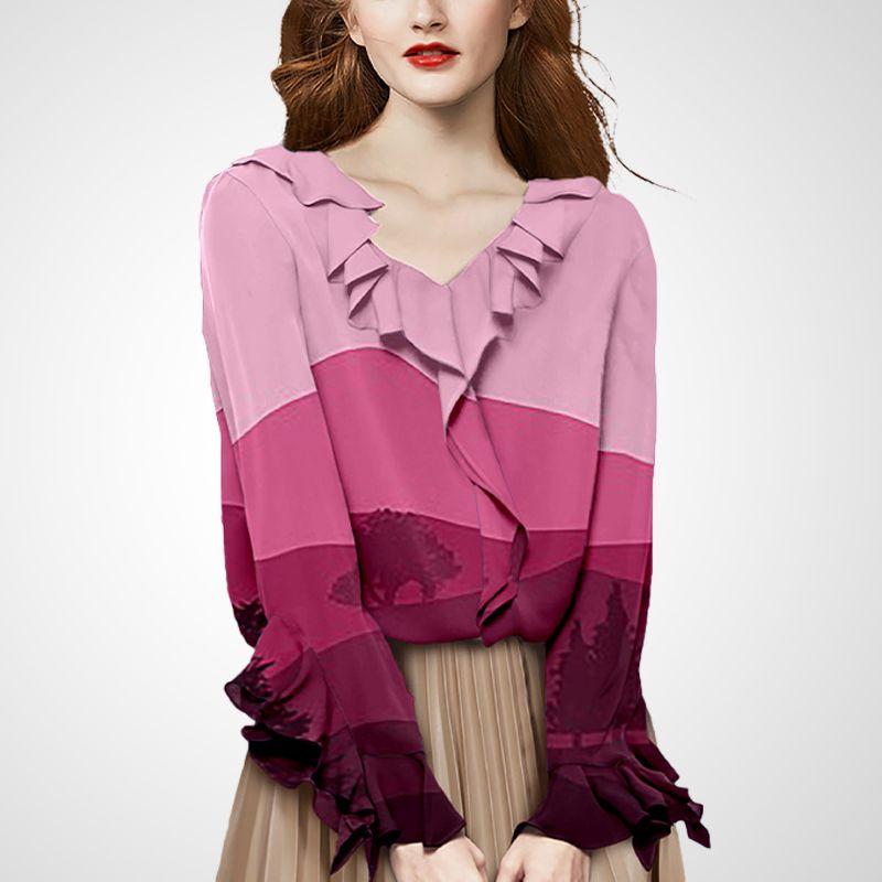 

Niche Women s Summer Half-Sleeve Polka Dot Print Casual Shirt Pink color matching S