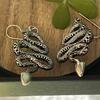 Snake earrings, cobra earring, python earring, snake hoops, gift, long earrings, snake brass earring, snake jewelry