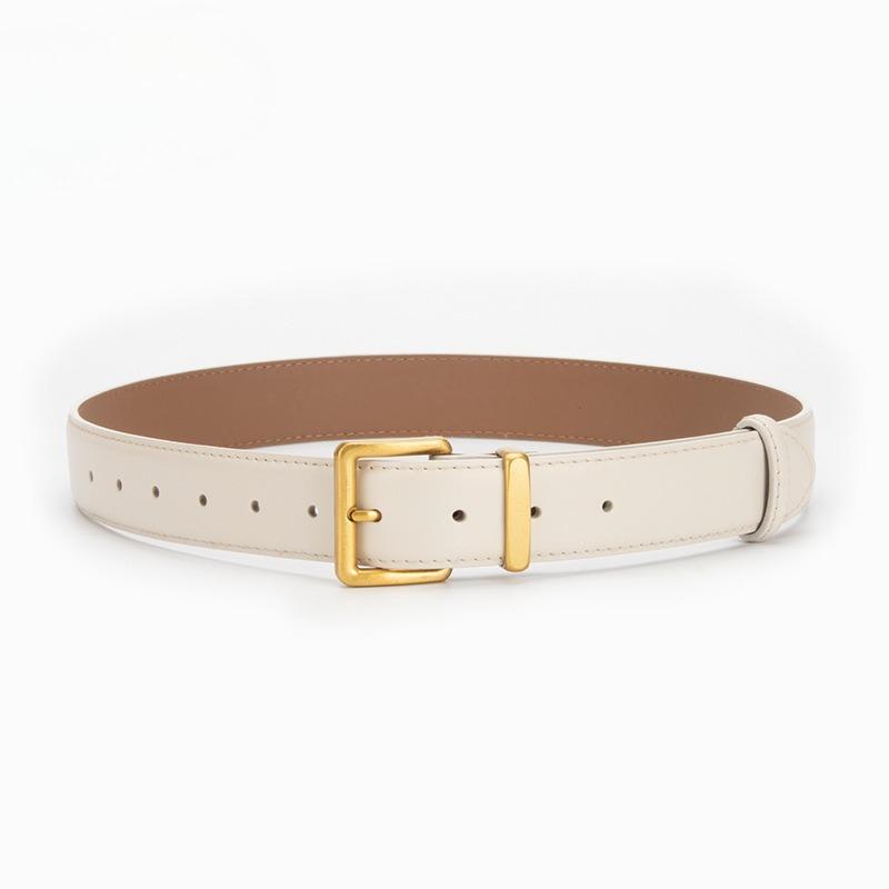 Belt for Women's Genuine Leather Simple Pin Buckle Versatile Fashion High-end Casual Jeans Decorative Belt for Women
