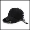 Cap Logo Charm Ring Hat Sports Running Outdoor Men Women CA579 [White Fang] (Black)