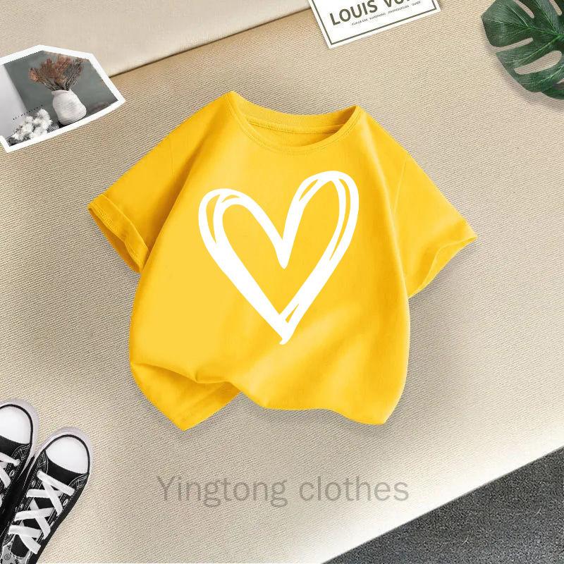 Summer Fashion Girls' Short Sleeved T-shirt Cute Printed Girls' Casual Versatile Top Cross Border