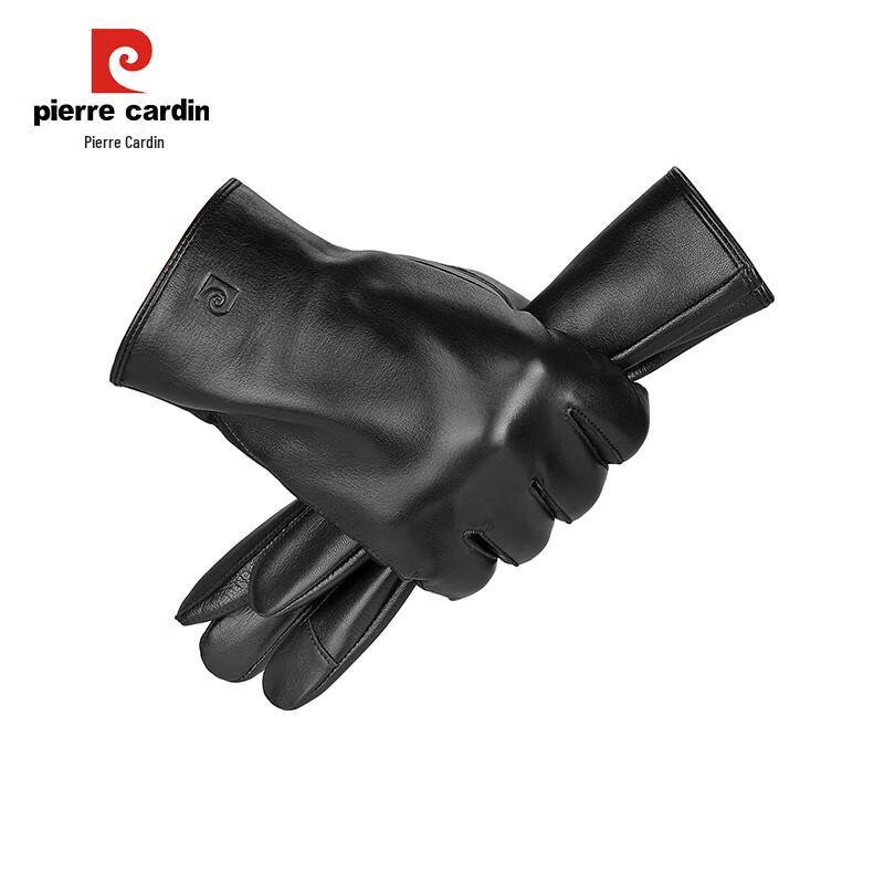 Pierre Cardin Men's Goatskin Touchscreen Motorcycle Gloves