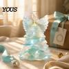 Christmas Wreath Figurine DIY Lighted Kit, Santa Snowman Reindeer Tree Decor, Handmade Xmas Decor with LED Light, Festive Party Supplies