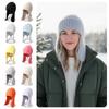 Warm Fur Ear Flap Cap Soft Skullies Beanies Cozy Woman Knit Cap  Winter Season