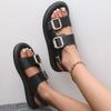 New Women Round Toe Casual Shoes Women Platform Light Beach Sandalias Metal Buckle Shoes Soft Bottom Ladies Sandals