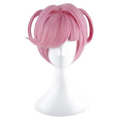 Professionelles Spiel DDLC Doki Doki Literature Club Natsuki Perücken Rosa Kurz Hitzebeständiges Synthetisches Haar Party Cosplay Perücke + Perückenkappe
