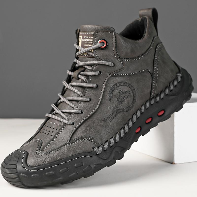 Automobilio vairavimo batai Rankomis susiuvami odiniai vyriški batai Natūralios odos laisvalaikio odiniai batai Vyriški kulkšnies batai