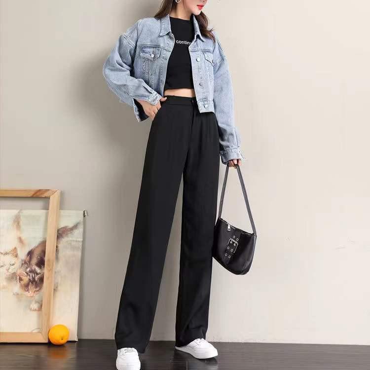 Women's 2024 Korean Wide-Leg High-Waisted Draping Pants - Autumn Fashion Versatile Trousers
