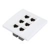 Cat 6 Ethernet Wall Plate 6 Port Female to Female Detachable Cat6 Keystone Jack Wall Plate for Work Home