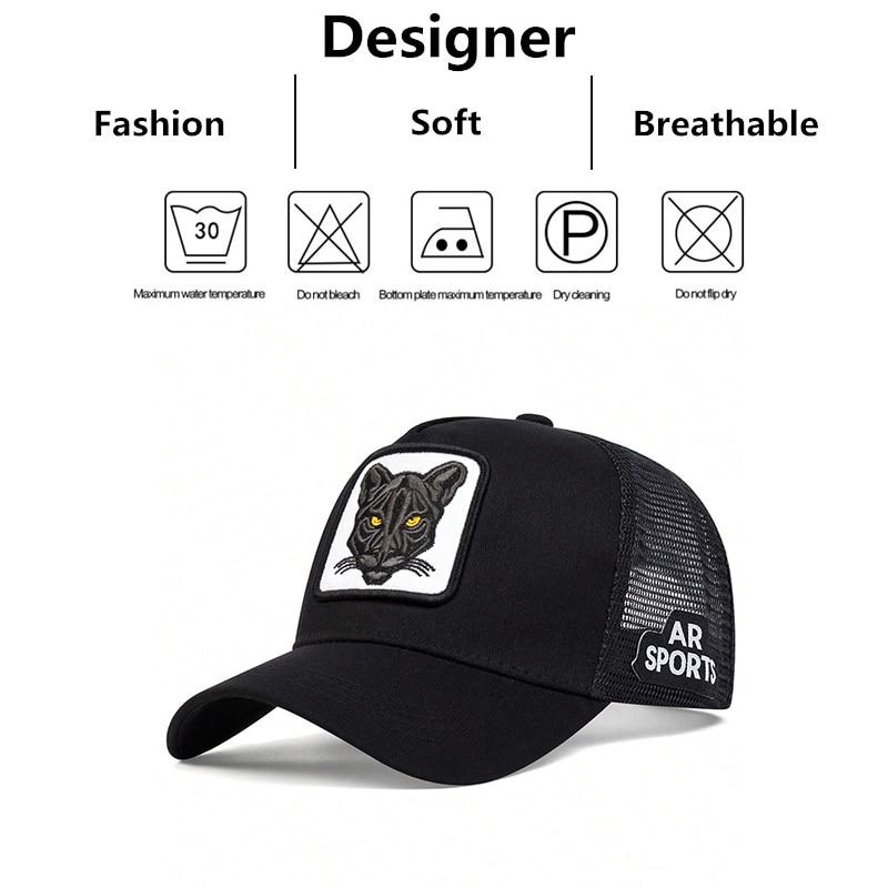 Unisex Cat Embroidery Baseball Net Caps Spring Summer Outdoor Adjustable Casual Hats Sunscreen Hat