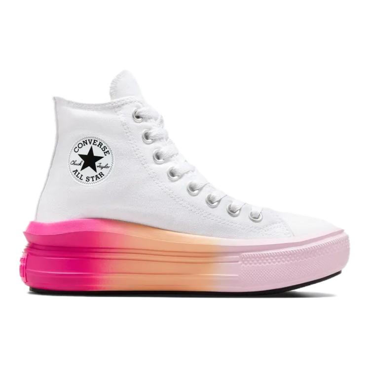 Converse Chuck Taylor All Star Move Platform High GS Bright Ombre Dětské tenisky Bílé Hvězdný prach-Lilac A07372C