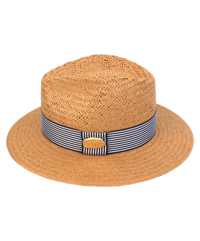 Yunibeosyeolkemiseuteuli Stripe Line Summer Brown Fedora - Big Size Summer Fedora