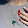 POMOiii Oval Shaped Gorgeous Elegant Pendant Necklace for Women Charm Wedding Engagement Clavicle Chain Female Gifts