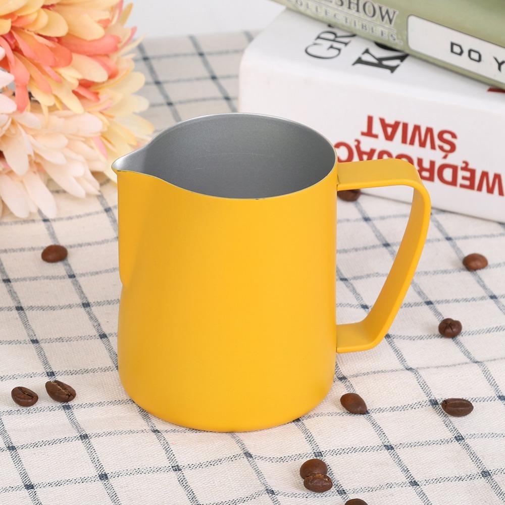 Yellow Coating Milk Frothing Jug Stainless Steel Coffee Latte Cup Milk Steamer Jug Coffee Utensils жёлтый