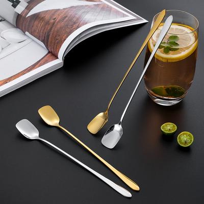 Stal nierdzewna 304 Kwadratowa główka Łyżeczka do lodu Łyżeczka do kawy Kreatywny kubek Łyżeczka do mieszania barowa Łyżeczka deserowa do gospodarstwa domowego Łyżeczka