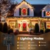 Solarne Lampki Sznurkowe Zewnętrzne Wodoodporne, LED-owe Solarne Lampki Świąteczne z 8 Trybami Oświetlenia, Zasilane Solarnie Oświetlenie Drzewka na Zewnątrz na Patio, Podwórko, Ogród