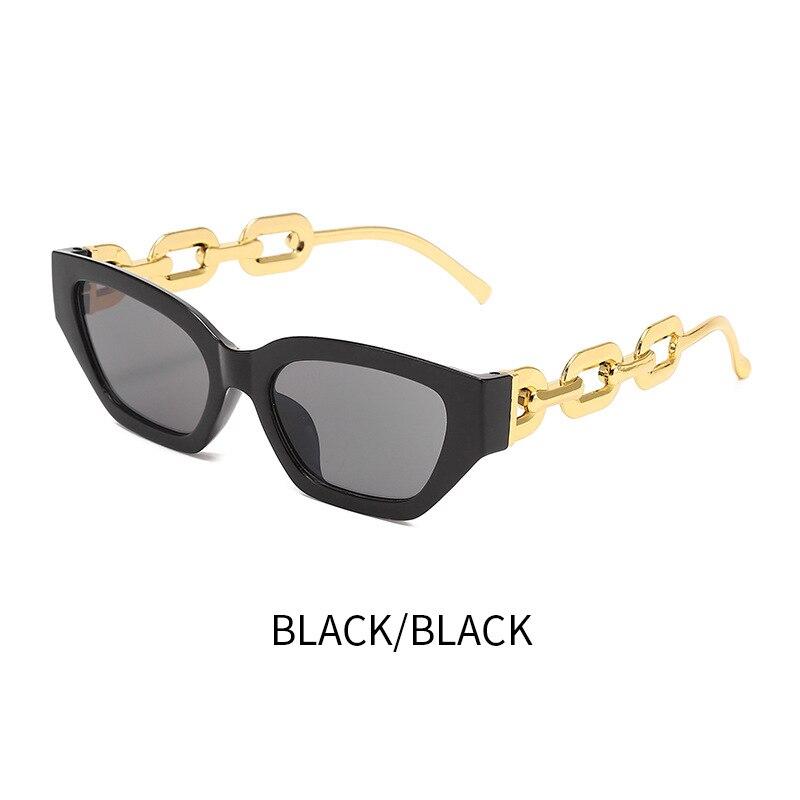 

Vintage Cats Eye Personalized Small Frame Stylish Polygonal Glasses Chain Sun Glasses Professional Vision Correction